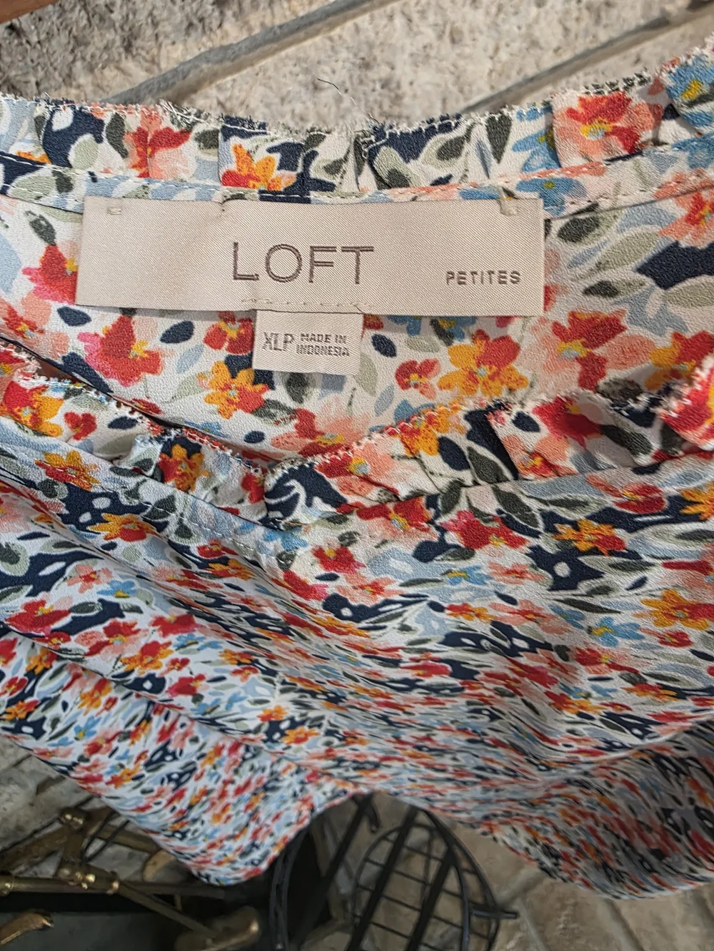 LOFT Floral Spaghetti Strap Camisole - Coral, Navy, Pale Blue